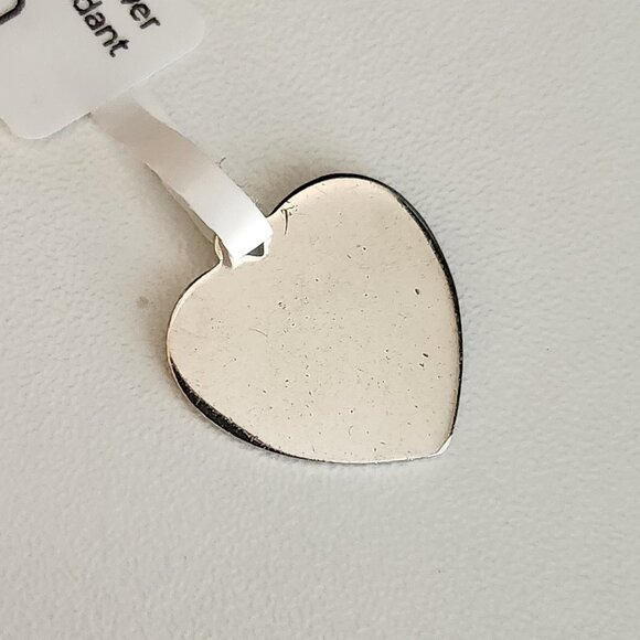 925 Sterling Silver Engravable Heart Tag Pendant - Picture 1 of 3